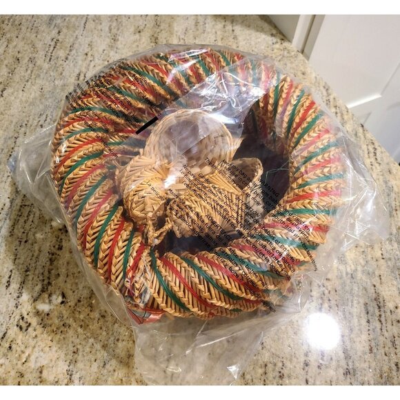 Scandinavian Swedish Straw Christmas Wreath with Bells. Set of 3. App 11" Diam. - Picture 12 of 12